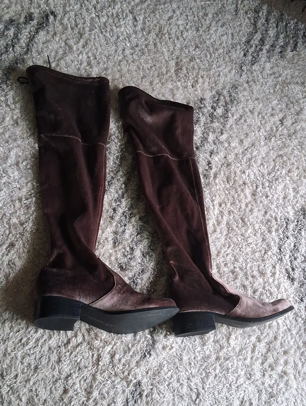 Purple Over-the-Knee Suede Boots -Womens